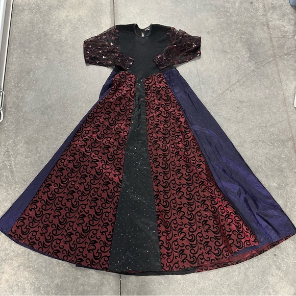 Vintage 90s Lee Andersen long sleeve mesh fairy grunge maxi dress M - Picture 1 of 5